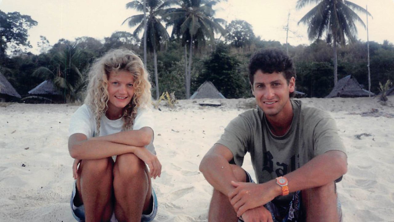 <strong>Global adventures:</strong> After graduating, they went backpacking for a year together. Here they are on the island of Koh Phi Phi in Thailand in 1989.