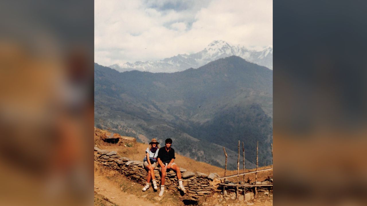 <strong>Trekking in 1989:</strong> On the same trip they also trekked in the Himalayas.