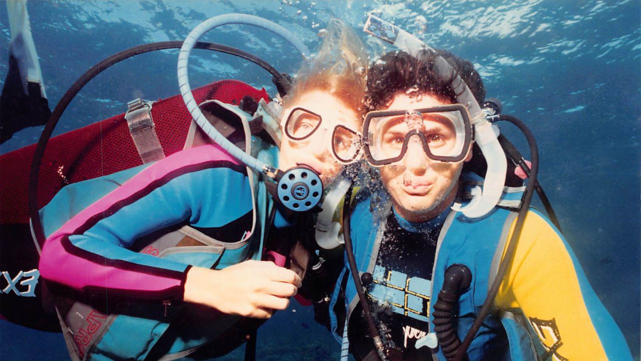 <strong>Honeymooners:</strong> The couple honeymooned in Hawaii. Here they are diving in Maui.