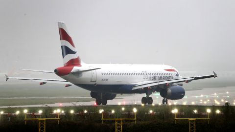 A British Airways plane at Gatwick Airport.