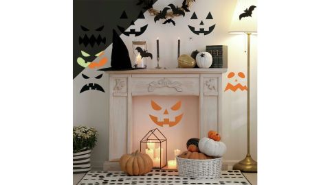 Halloween Pumpkin Faces Glow-in-the-Dark Peel-and-Stick Decals