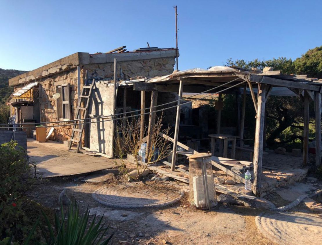 Morandi's ramshackle home on Budelli. 