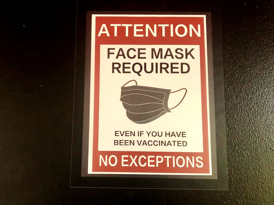 Face masks were required at the Vax to School teen clinic, even for the vaccinated.