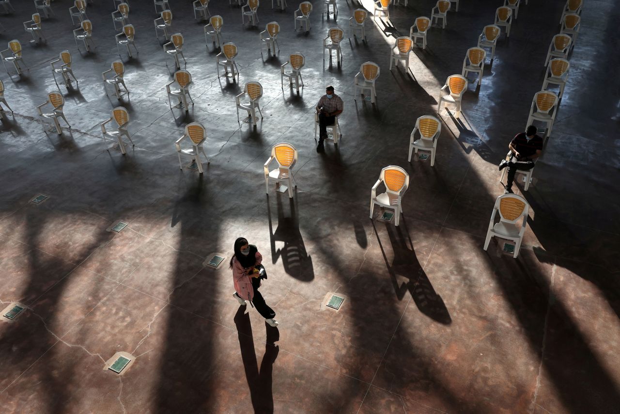 A person enters a vaccination center in Tehran, Iran, on Monday, September 20.