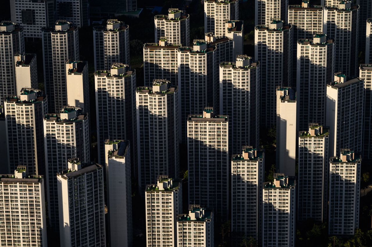 Residential buildings in Seoul are seen from the 123-story Lotte World Tower skyscraper on Wednesday, September 22.