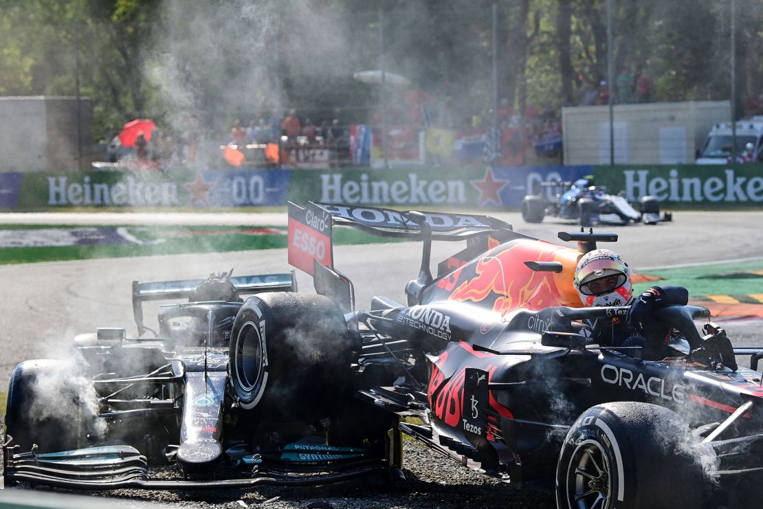 Verstappen and Hamilton collide at the Italian Grand Prix, Monza.