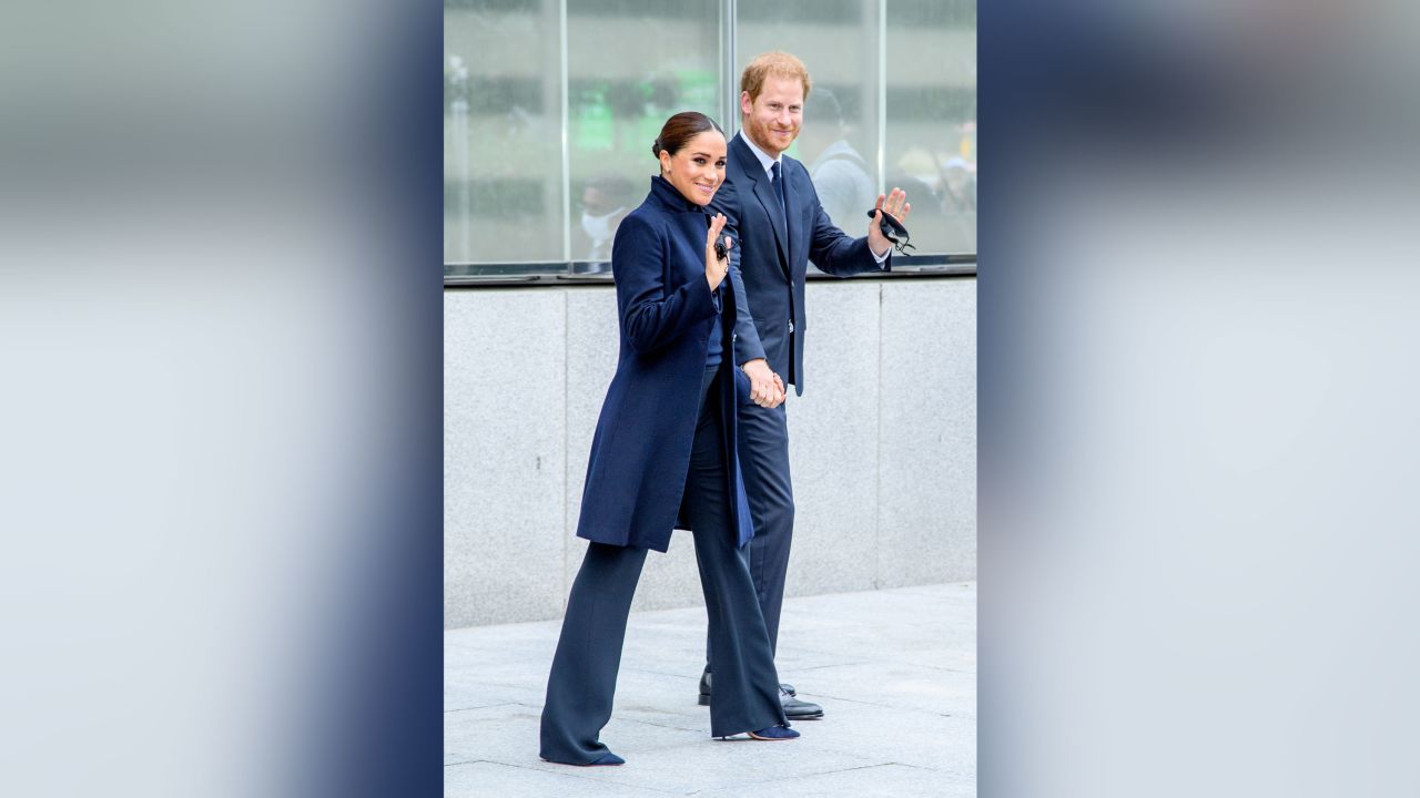 The Duke and Duchess of Sussex visit One World Observatory in New York City on September 23, 2021.  