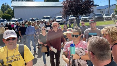 The Coeur D'Alene Public Schools school board meeting discussing a temporary mask mandate was canceled due to security concerns related to the size of a crowd of protesters.