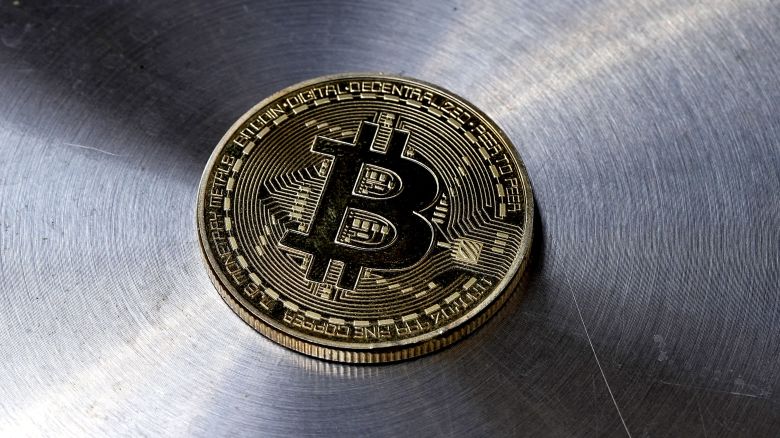 LONDON, ENGLAND - MAY 30: In this photo illustration, a visual representation of Bitcoin cryptocurrency is pictured on May 30, 2021 in London, England. Bitcoin is a decentralised digital currency, which has been in use since 2009. (Photo illustration by Edward Smith/Getty Images)