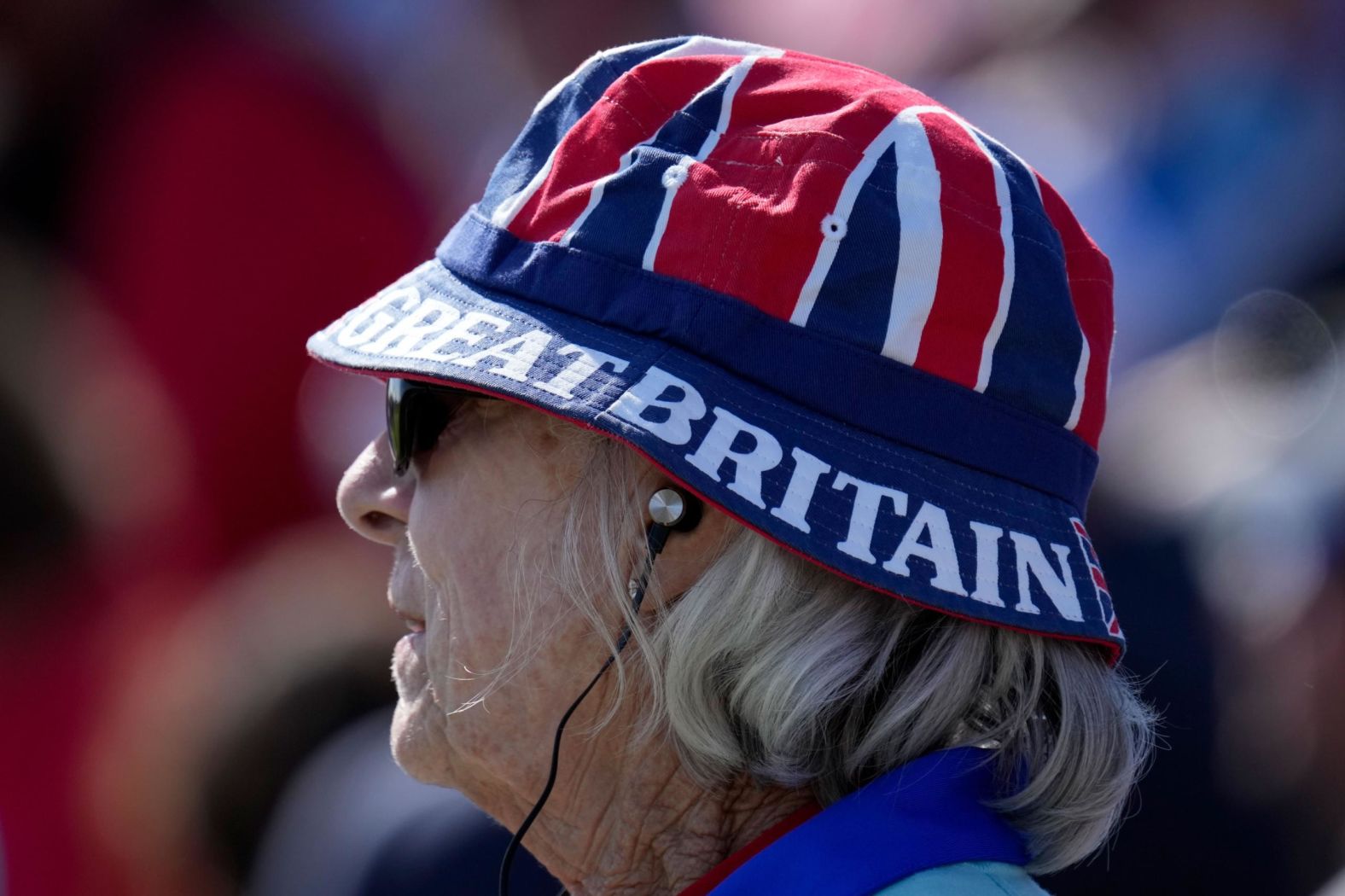 A fan watches on the eighth hole during a fourball match.