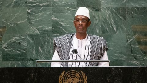 Mali's Prime Minister addresses the 76th session of the United Nations General Assembly at UN headquarters on September 25, 2021 in New York.