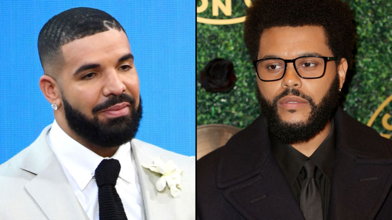 Ryerson University is offering a class about Canadian artists Drake, left, and The Weeknd, right.
