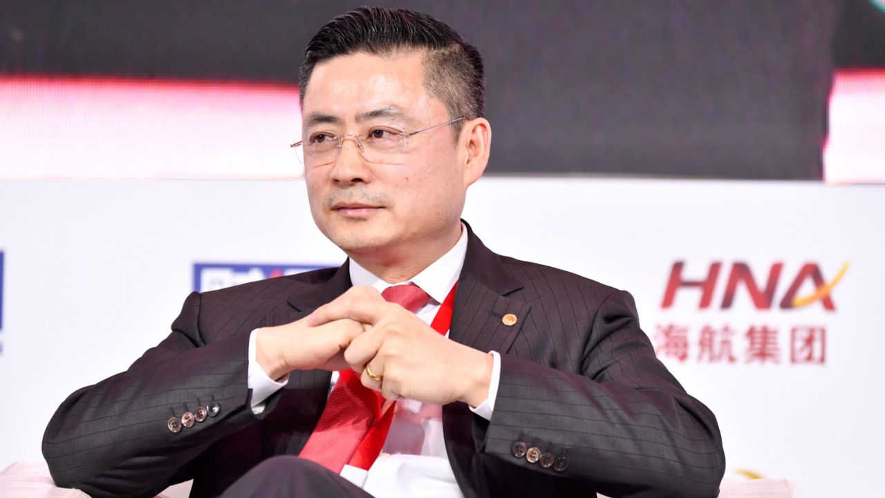 HNA Group CEO Tan Xiangdong attending a conference in Beijing in November 2017.