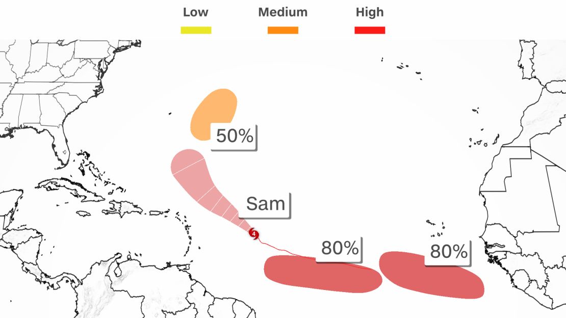 The four areas to watch in the Atlantic basin this week.