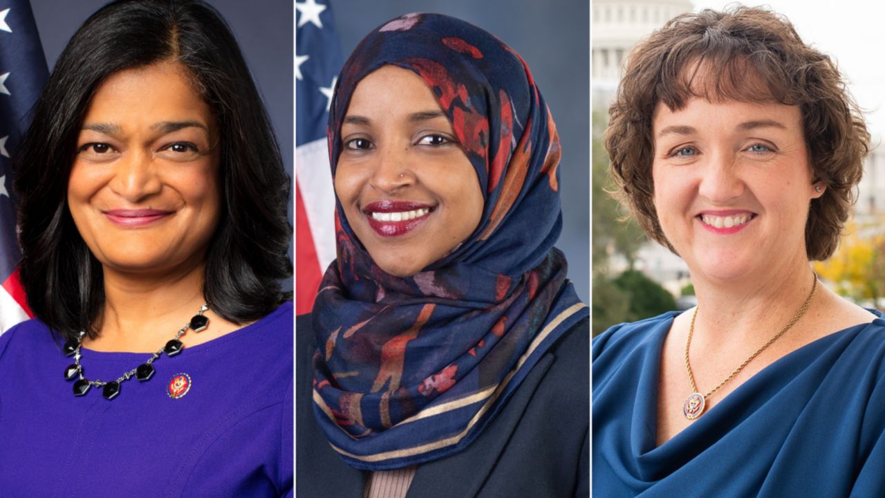 (From left) Rep. Jayapal, Rep. Omar and Rep. Porter are members of the Congressional Progressive Caucus.