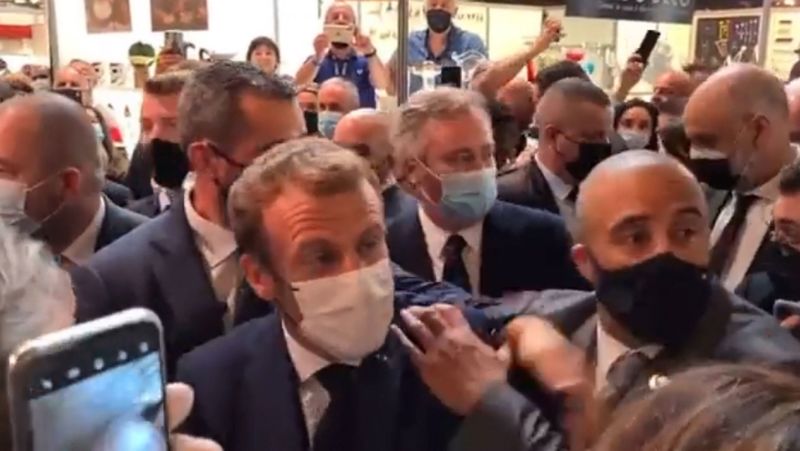 French President Emmanuel Macron Hit By Egg Thrown From Crowd In Lyon | CNN