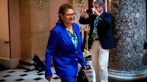 Democratic Rep. Karen Bass, who is running for Los Angeles mayor, is one of nearly two dozen House Democrats not running for reelection next year. 