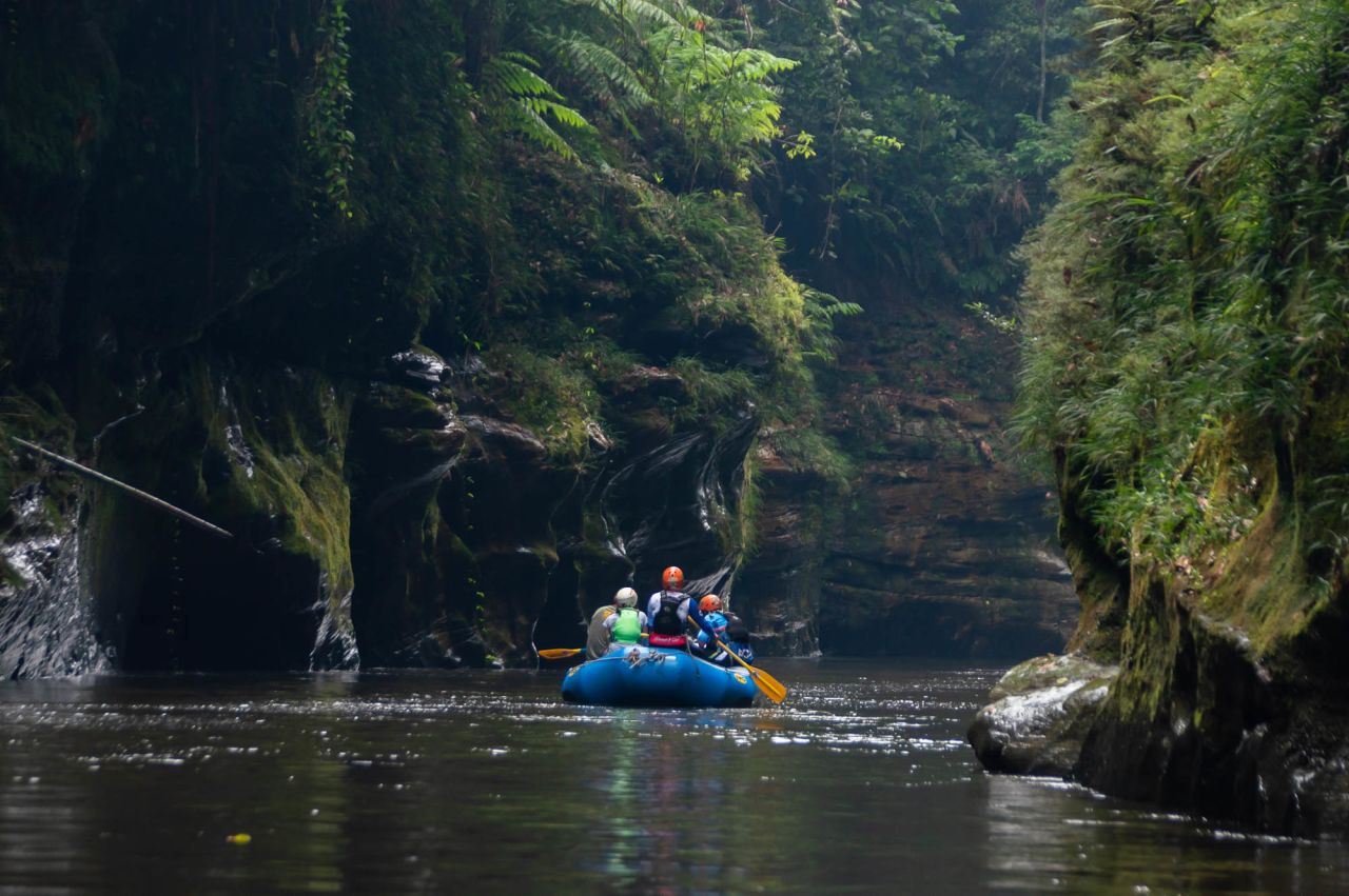 The calmer waters of Fisherman's Canyon provide some gentler paddling.