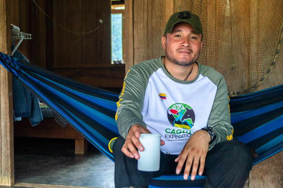 Frellin "Pato" Noreña is a 33-year-old ex-combatant who guides river expeditions.