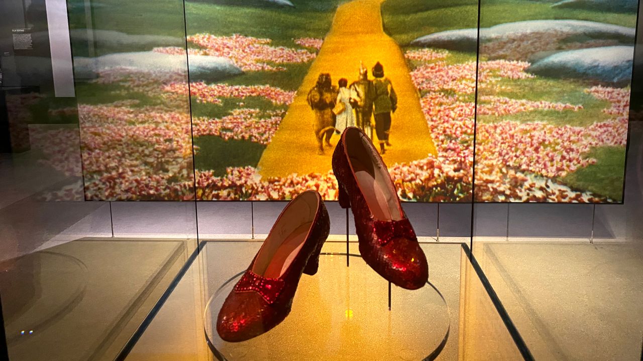 Ruby slippers from the 1939 film "The Wizard of Oz."  