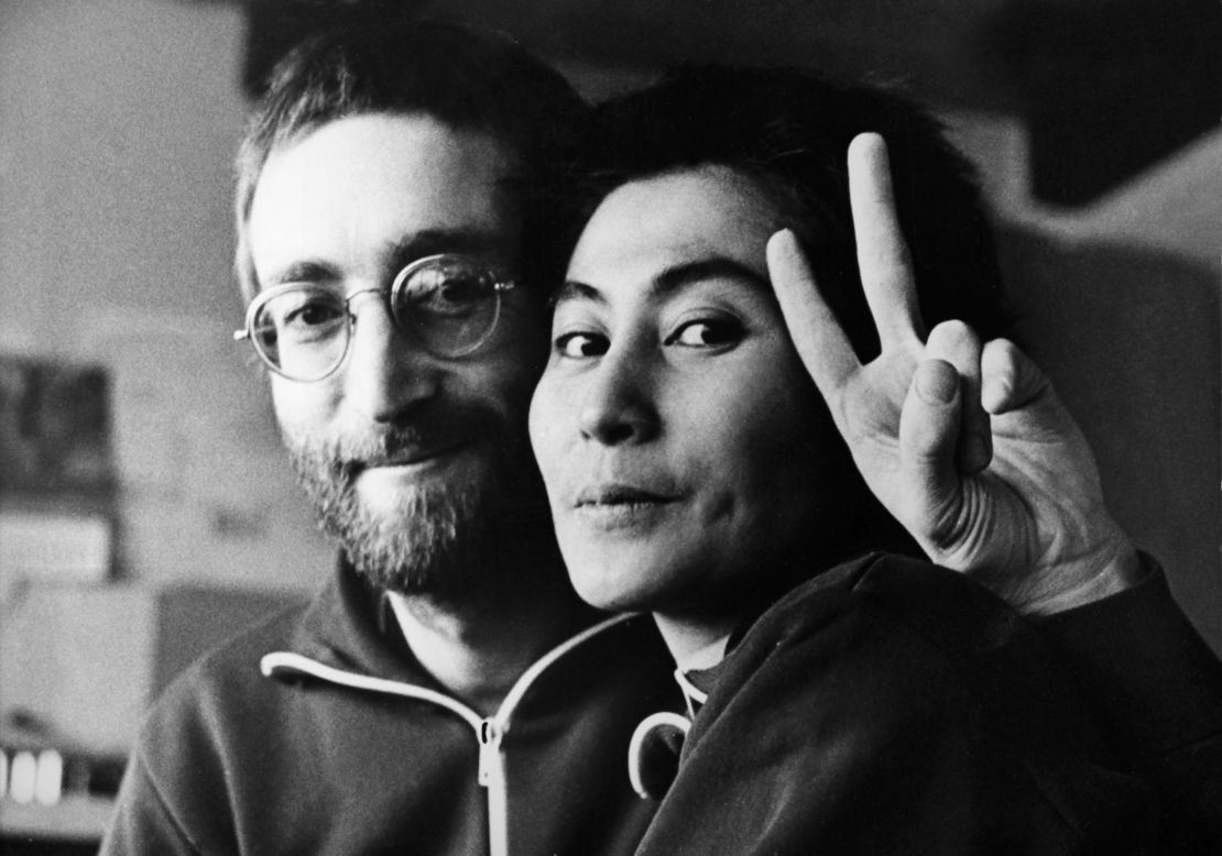 John Lennon and Yoko Ono in Denmark in 1970. The pair cut their hair after their interview with the schoolboys, where they were seen with long hair in photographs.