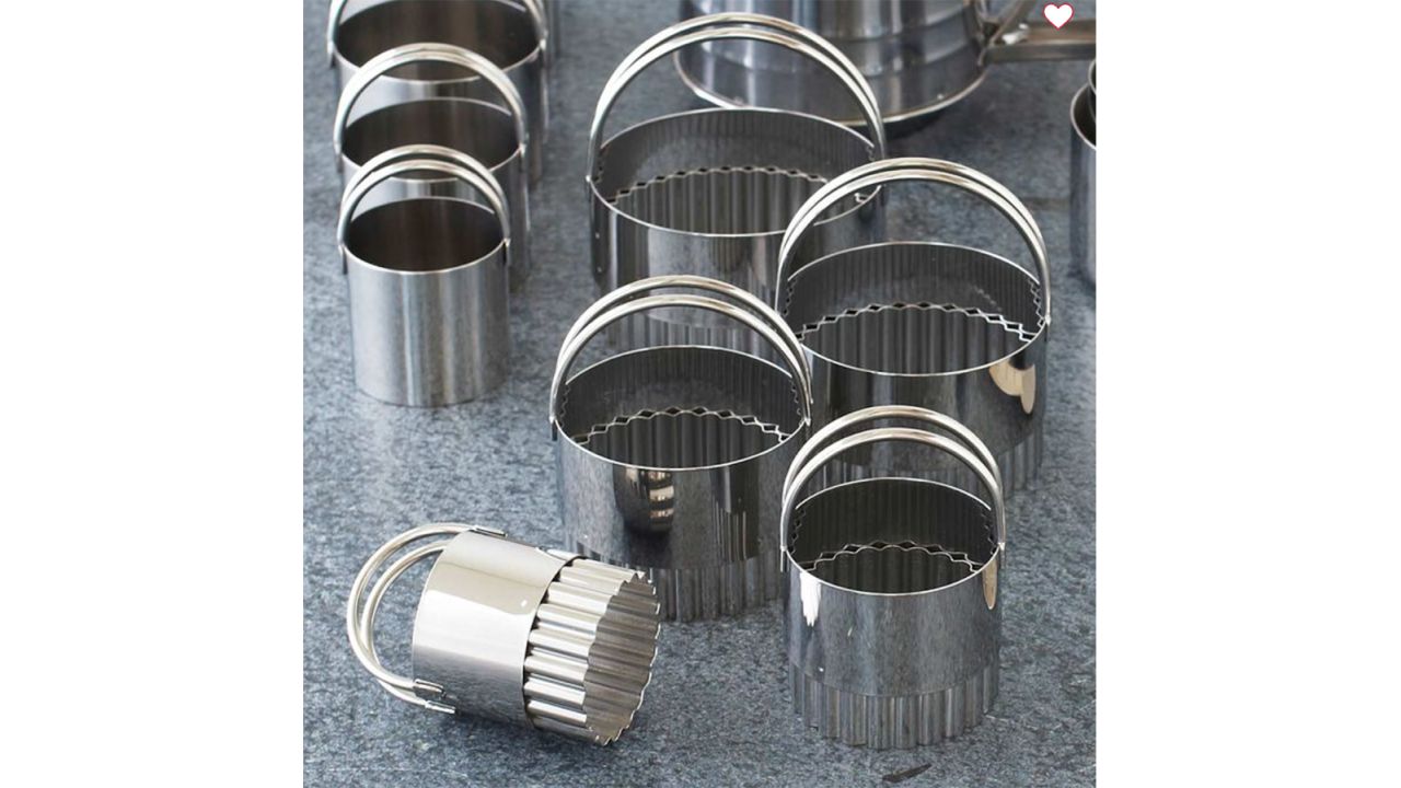 Sur La Table Stainless Steel Fluted Biscuit Cutters, Set of 5