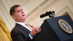 US Secretary of Labor Marty Walsh speaks about Labor Unions during an event in the East Room of the White House September 8, 2021, in Washington, DC. (Photo by Brendan Smialowski / AFP) (Photo by BRENDAN SMIALOWSKI/AFP via Getty Images)