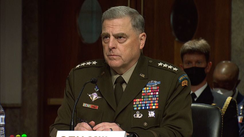 Top US General Mark Milley offered a full-throated defense of his behavior during the last days of the Trump administration, including a phone conversation with his Chinese counterpart, as he and other senior military officials appeared before lawmakers for a hearing about the withdrawal from Afghanistan.