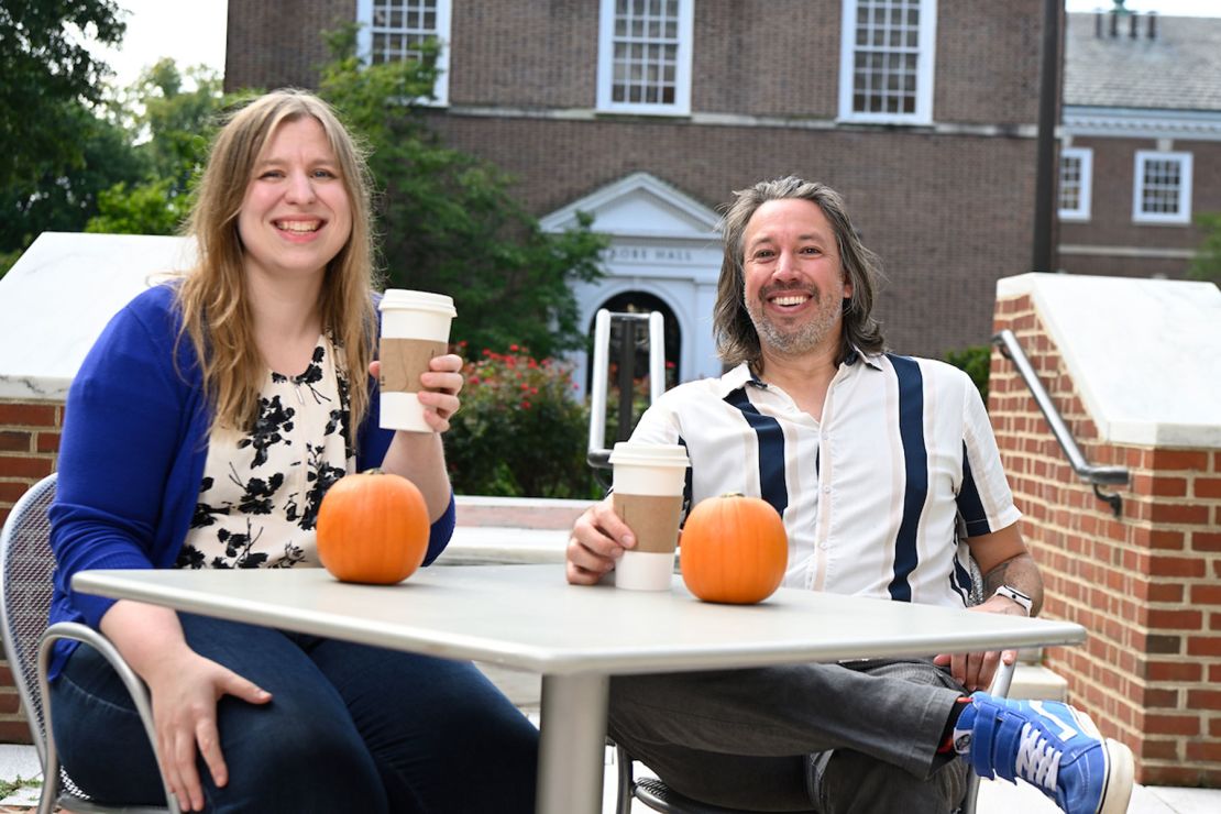 (From left) Jason Fischer and Sarah Cormiea of the Dynamic Perception Lab at Johns Hopkins University have researched how the brain responds to the smell of pumpkin spice.
