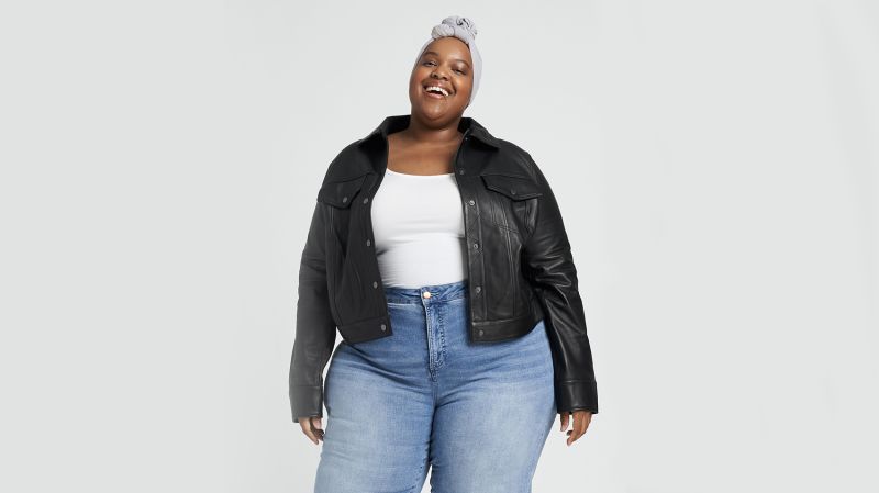 Plus size ladies leather jackets clearance uk