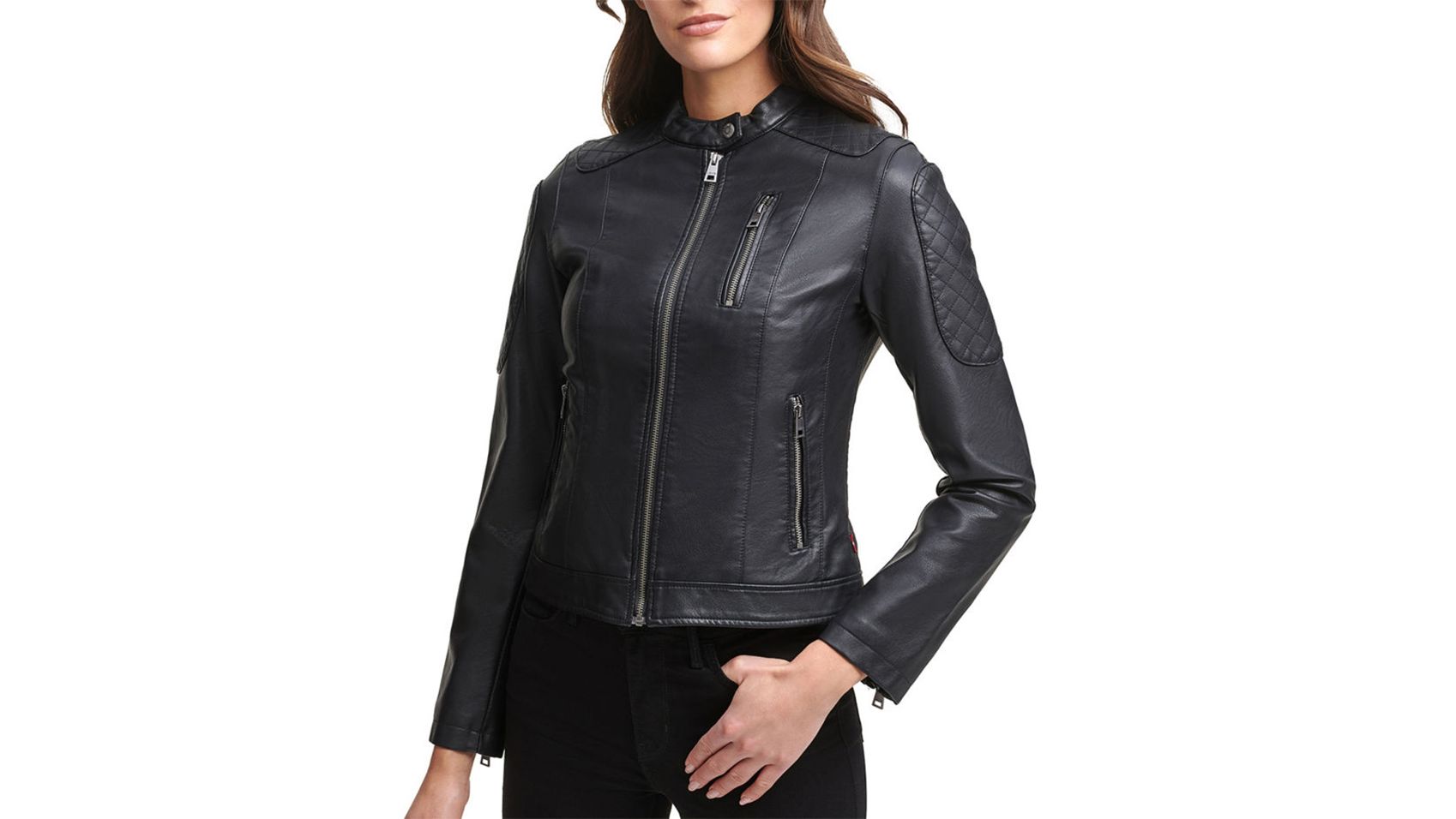 Calvin Klein Women's Faux Leather Quilted Jacket - Macy's