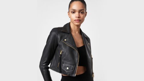 AllSaints Elora Leather Biker Jacket