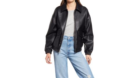 Levi's Faux Leather Dad Bomber Jacket