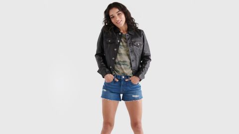 Lucky Brand Leather Trucker Jacket