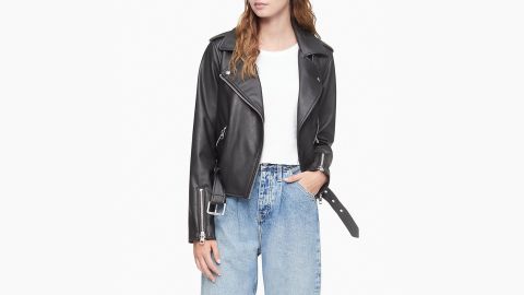 Calvin Klein Faux Leather Biker Jacket