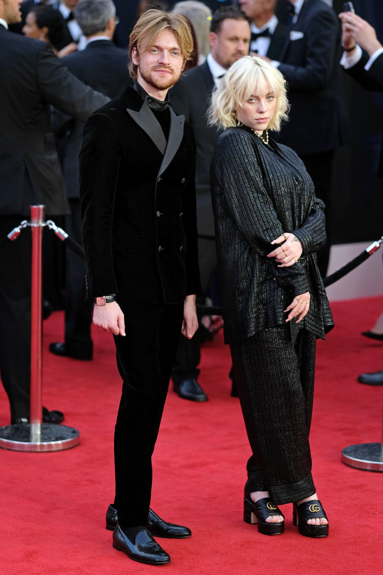 Siblings Finneas O'Connell and Billie Eilish, who co-wrote the movie's theme tune, attended the premiere. 