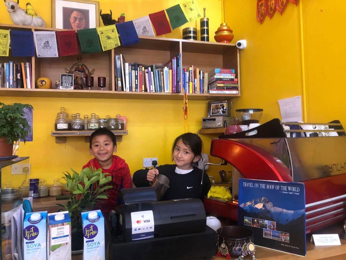 Gawa runs the cafe with the help of volunteers -- and occasionally her children, 6-year-old Nyigyal and 10-year-old Norbu Dolma.