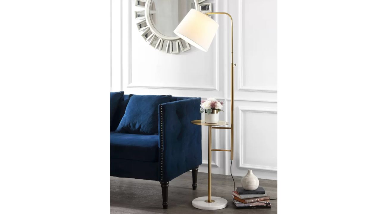 Everly Quinn Anapaola Tray Table Floor Lamp