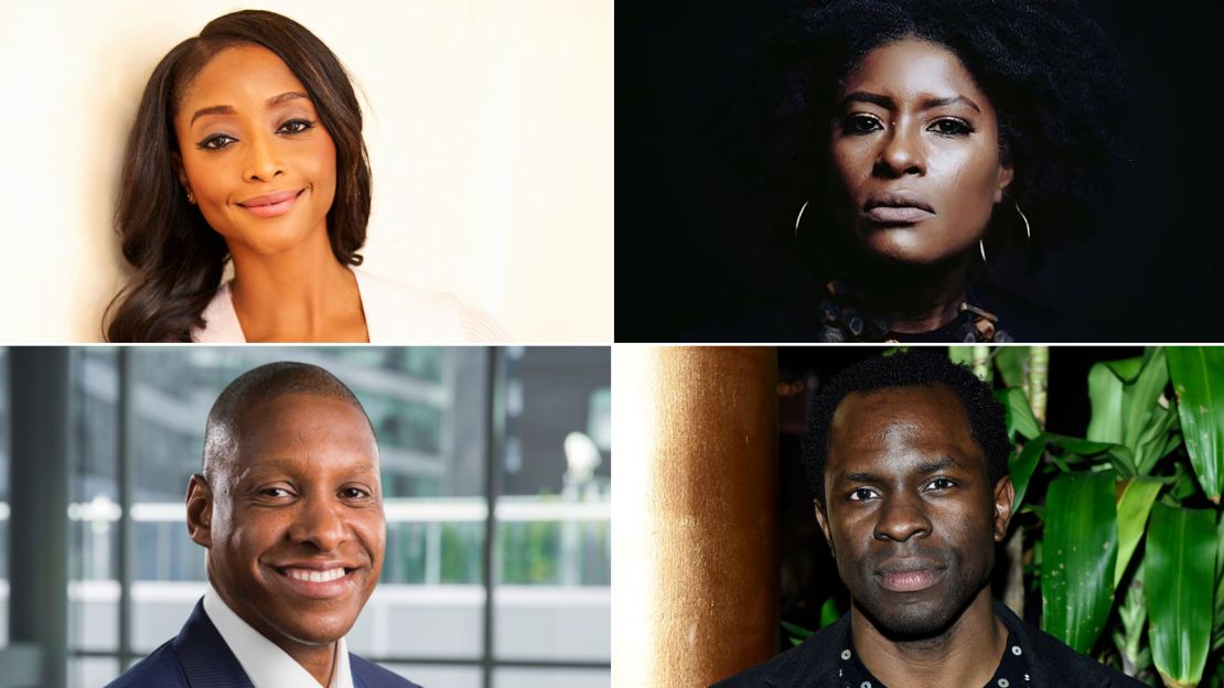 Clockwise from top left: Isha Sesay, Liz Agbor-Tabi, Gbenga Akinnagbe and Masai Ujiri. (Courtesy Max Montgomery/Liz Agbor-Tabi/Getty Images/MLSE)