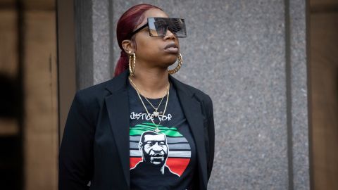Bridgett Floyd, sister of George Floyd, attends a rally and march for the one year anniversary of George Floyd's death on May 23, 2021, in Minneapolis.