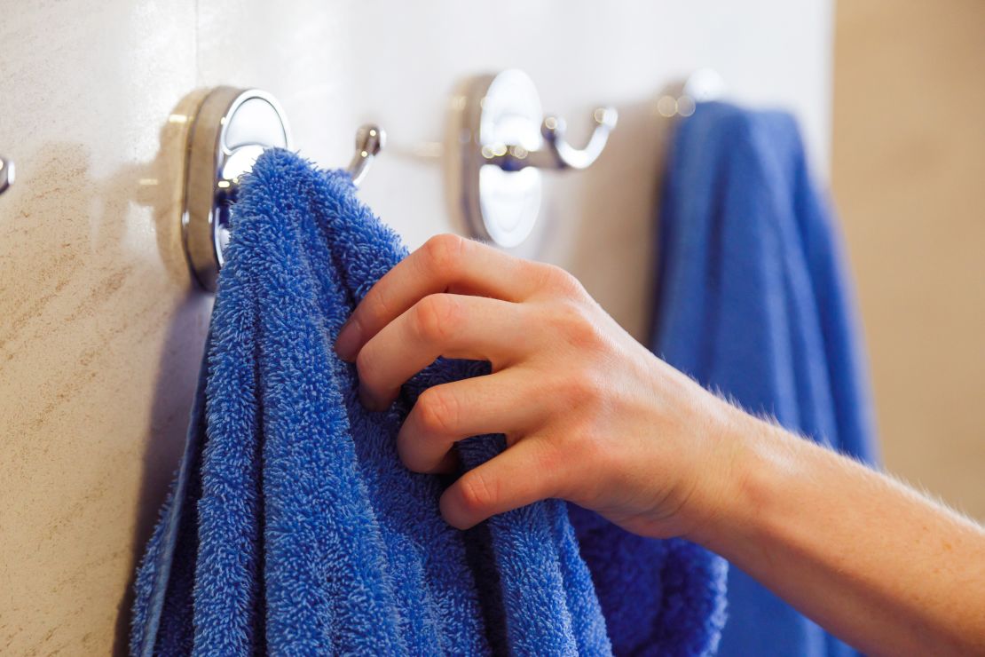 Keep your towels hung and aired out -- they can spread all sorts of nasty things if they stay damp between uses.