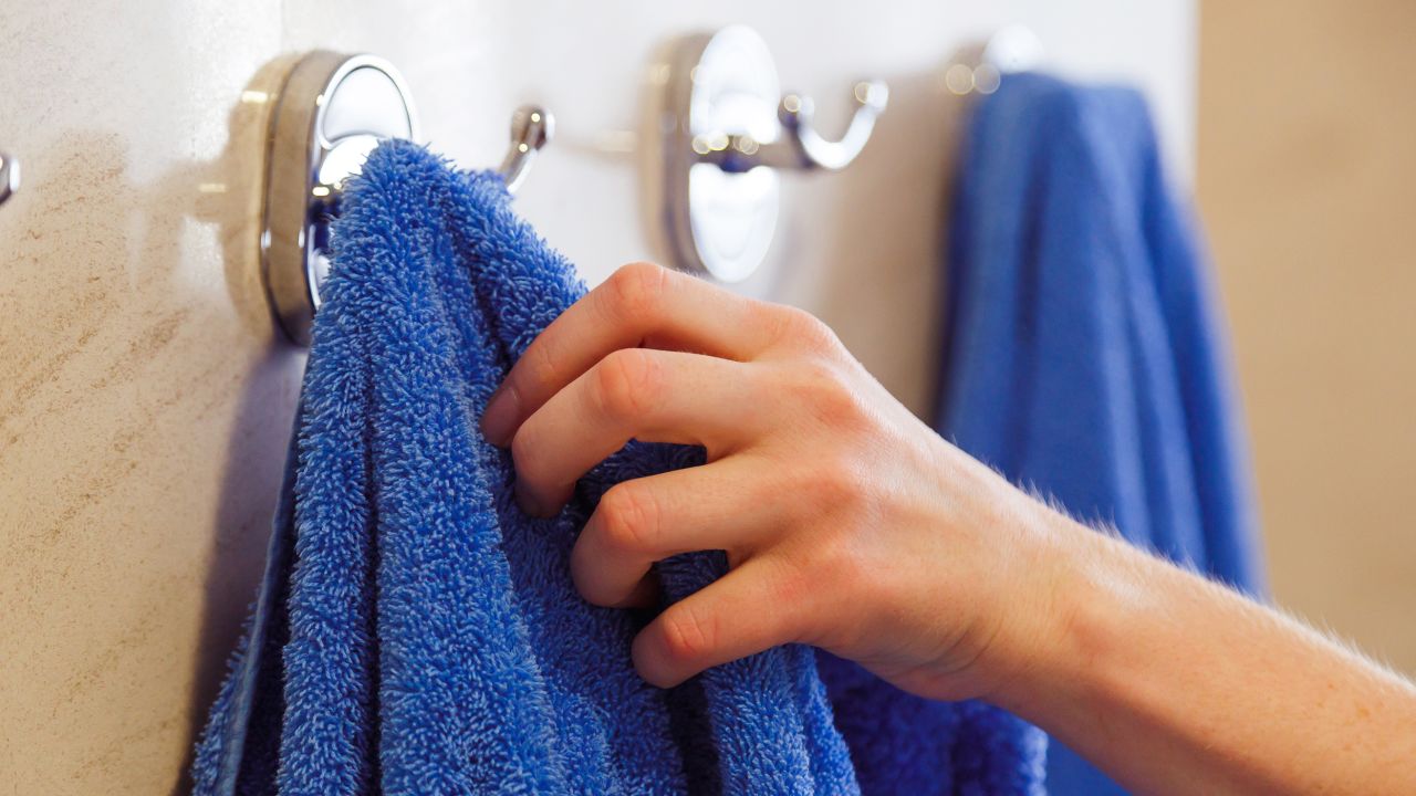 Keep your towels hung and aired out -- they can spread all sorts of nasty things if they stay damp between uses.