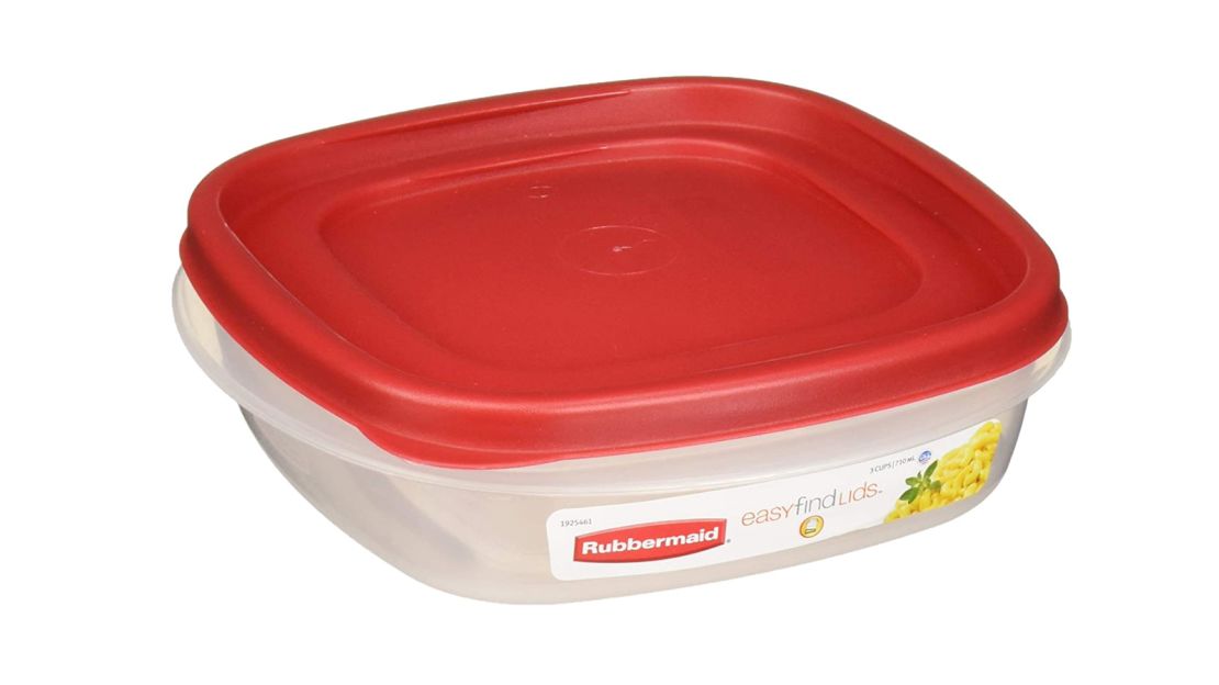 Rubbermaid Easy Find Lids Square 3-Cup Food Storage Container, 4-Se