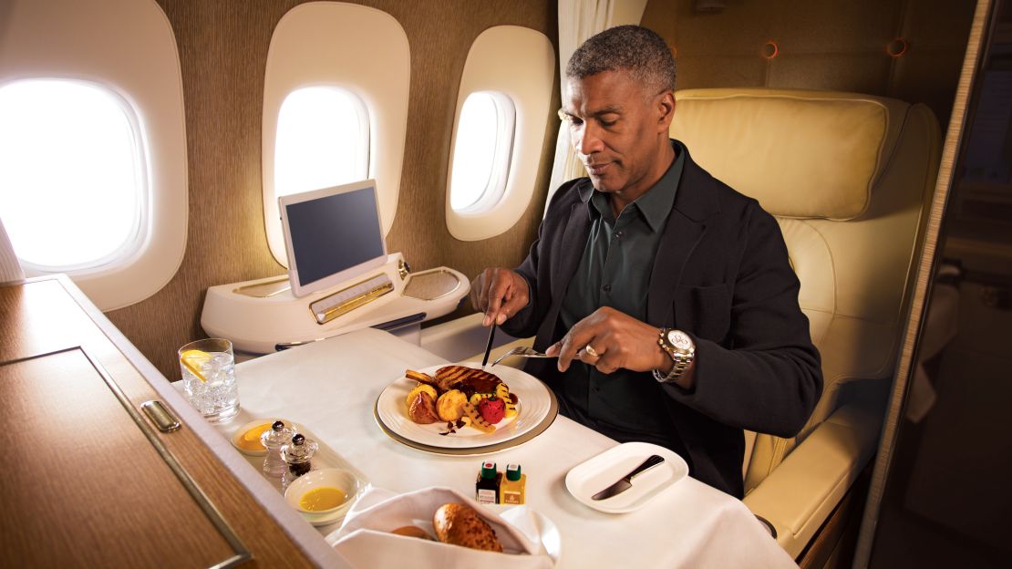 Emirates offers a fully enclosed suite in first class on its Boeing 777s.