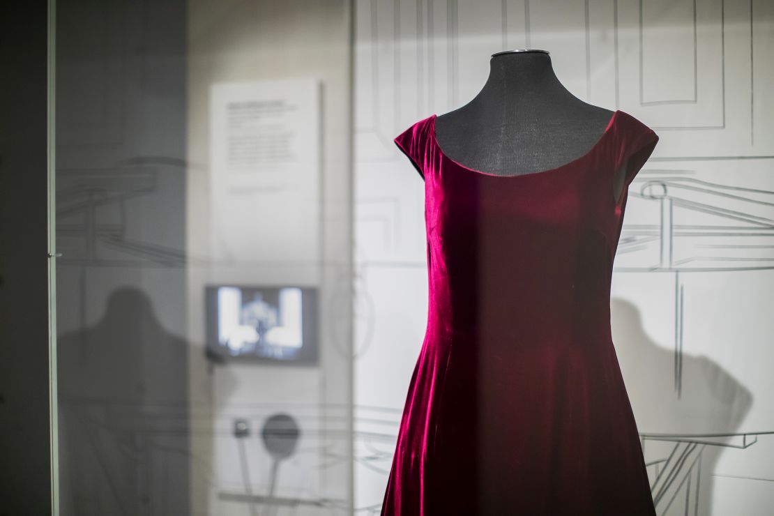 The velvet merlot gown that belonged to contralto Marian Anderson stars in the exhibit's "Dressing to Perform" section.