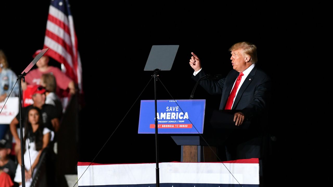 Former President Donald J. Trump holds a Save America rally in Perry, GA, United States on Sept. 25, 2021.