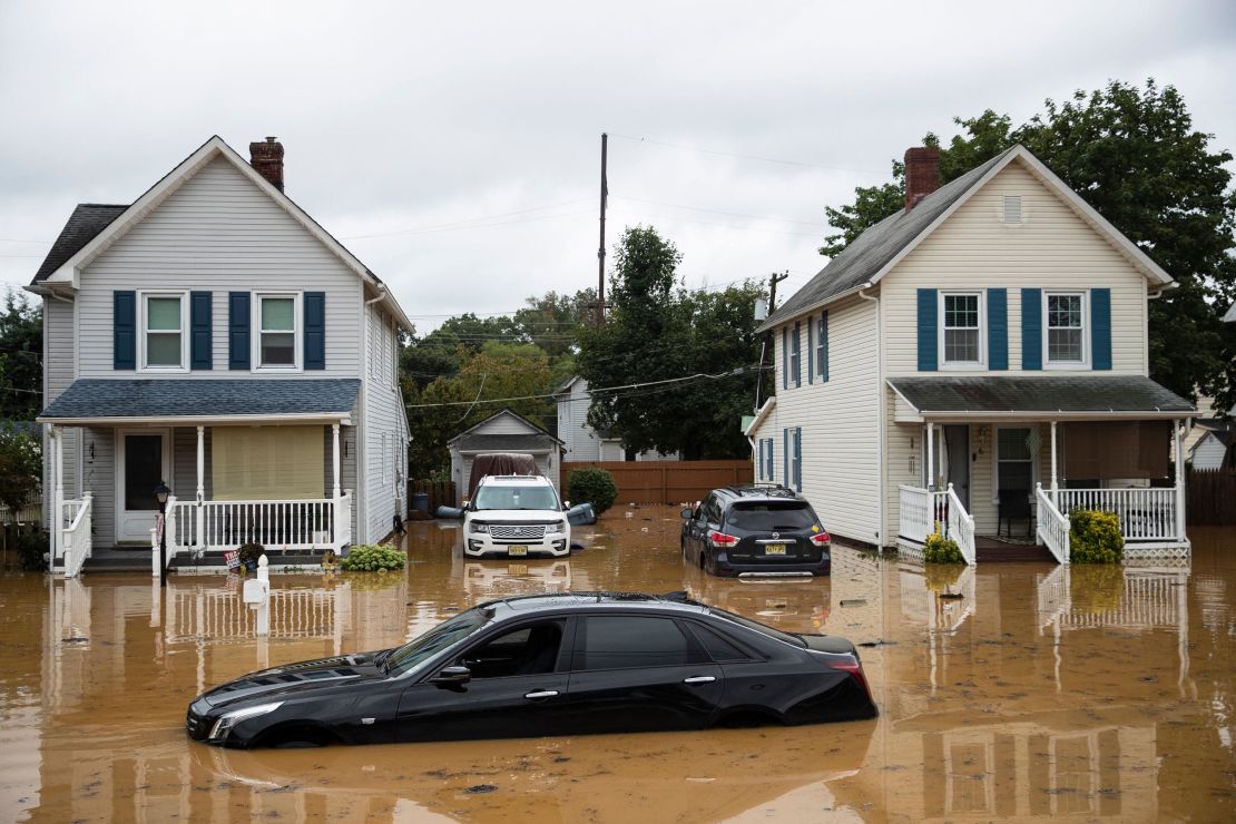 Flooding in Helmetta, New Jersey, after Tropical Storm Henri in August.