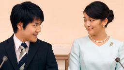 Princess Mako and her fiancee Kei Komuro during a press conference on September 3, 2017.