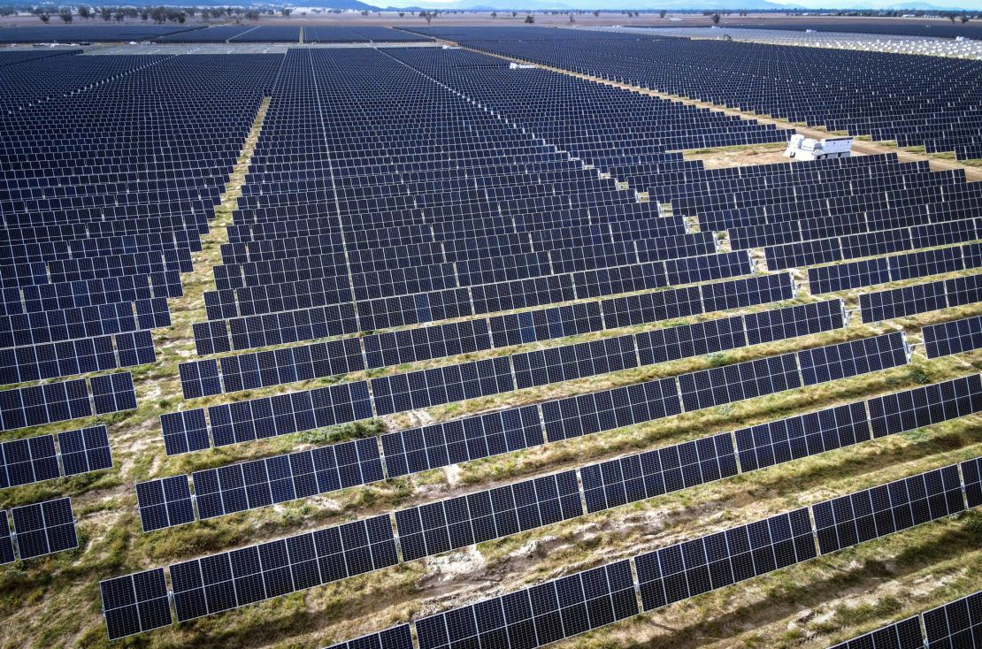 Photovoltaic modules at a solar farm on the outskirts of Gunnedah, New South Wales, Australia.