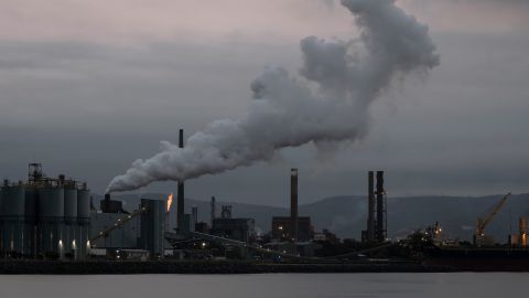 The steelworks and coal loading facility in Port Kembla in Wollongong, Australia.